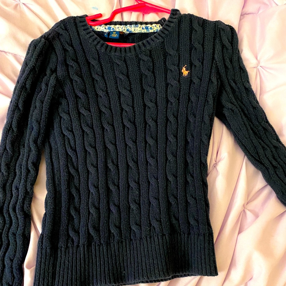 Polo cable knit sweater